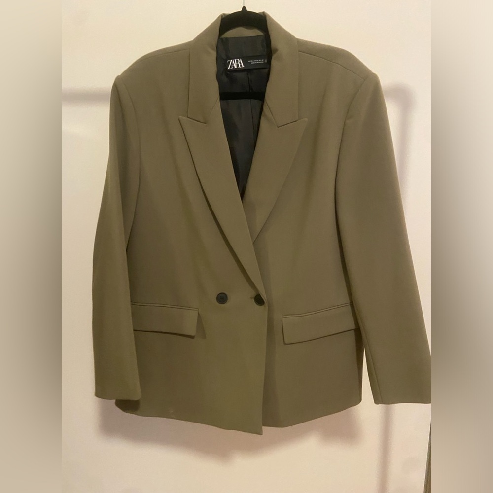 Zara Oversized Olive Blazer Size US XL